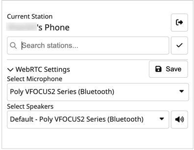 This image is a screenshot of the configuring the microphone in the station component in the ServiceNow UI.
