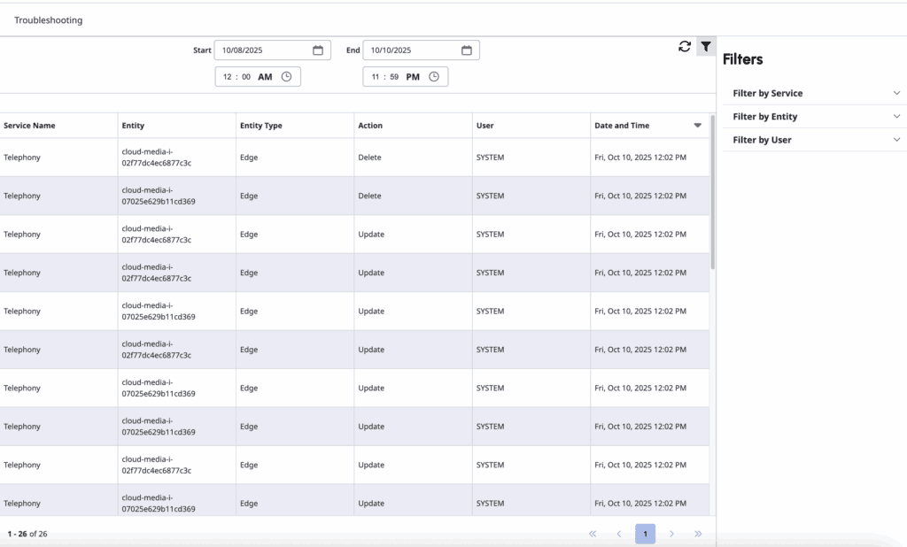 The full-sized Audit Viewer page