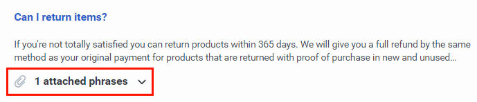 Click to enlarge. Knowledge optimizer attached phrases