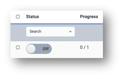 Click to enlarge. Campaign Management view progress indicator