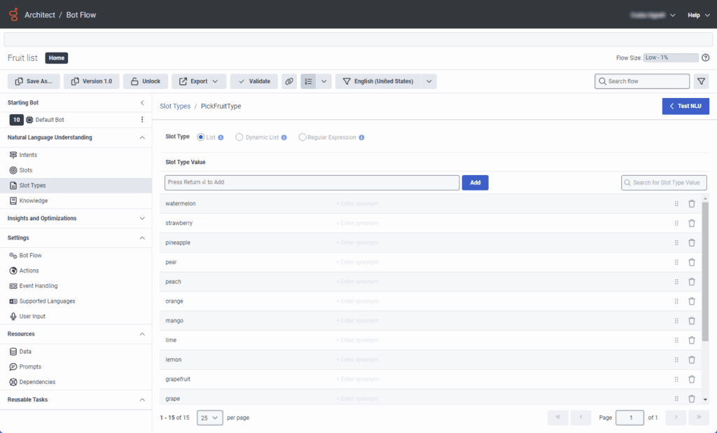 Click to enlarge. Slot types bot flow examples